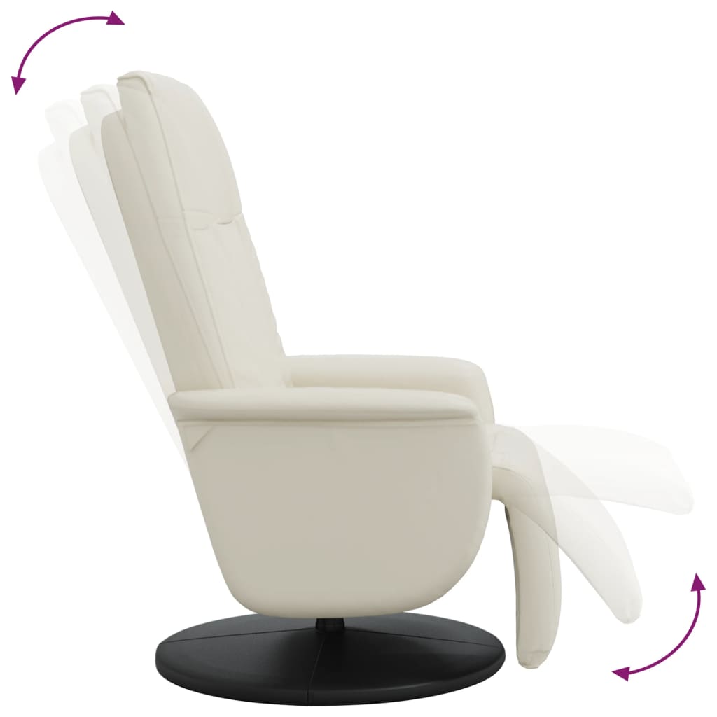 Relaxsessel mit Fußteil Creme Kunstleder