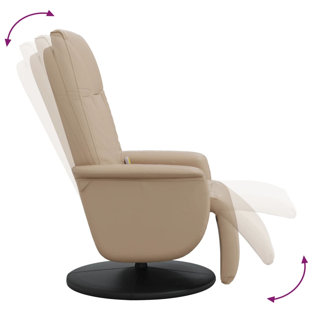 Massagesessel mit Fußteil Cappuccino-Braun Kunstleder