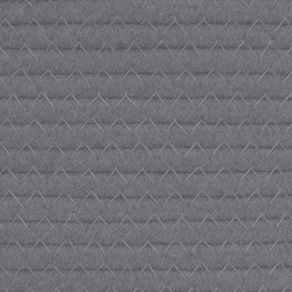 Aufbewahrungskorb Grau und Weiß Ø51x33 cm Baumwolle