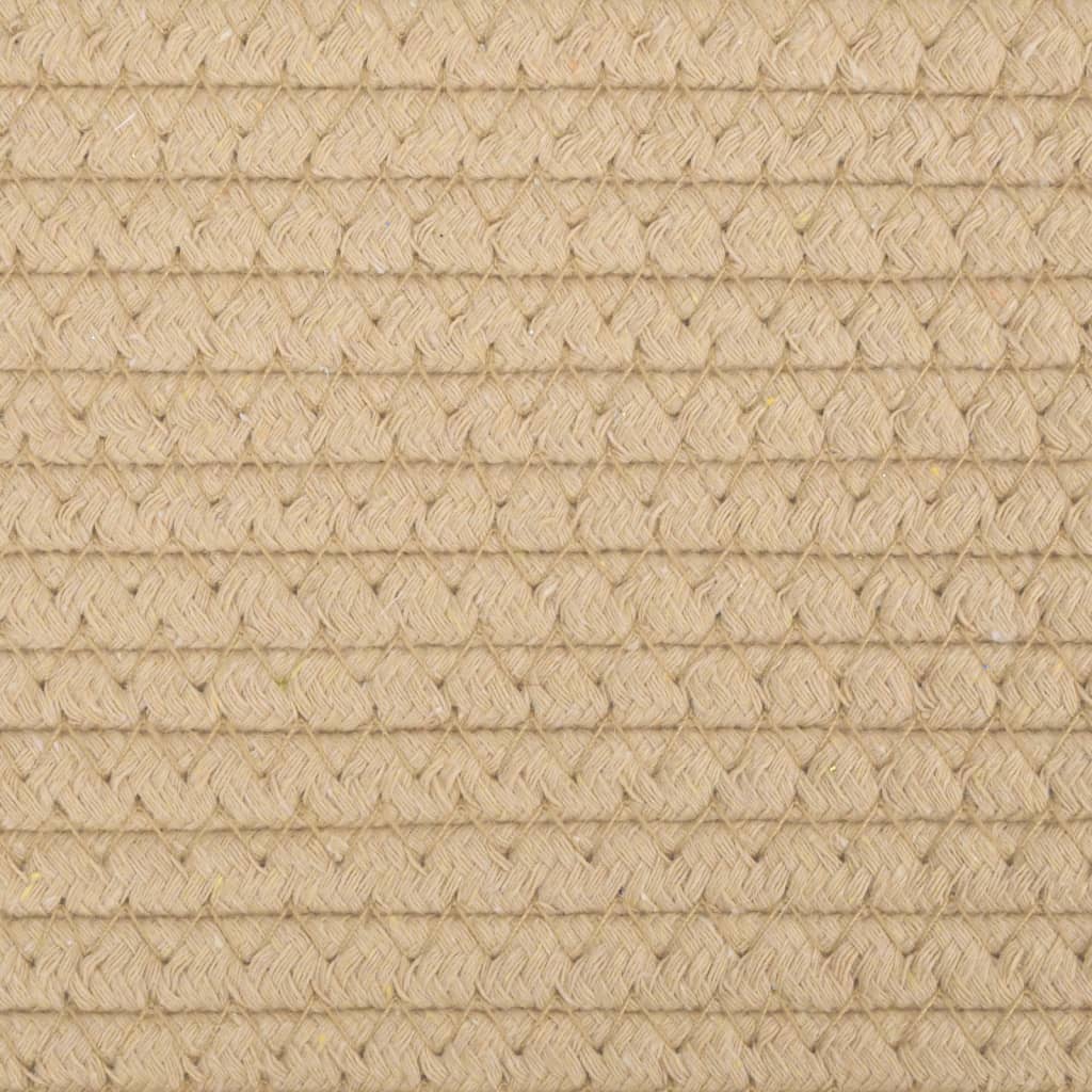 Aufbewahrungskorb Beige und Weiß Ø51x33 cm Baumwolle