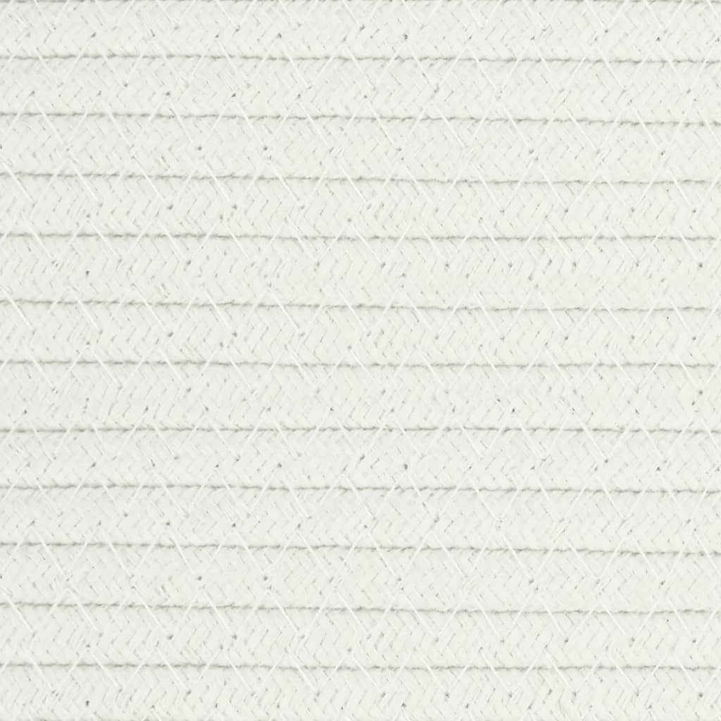 Aufbewahrungskorb Beige und Weiß Ø51x33 cm Baumwolle
