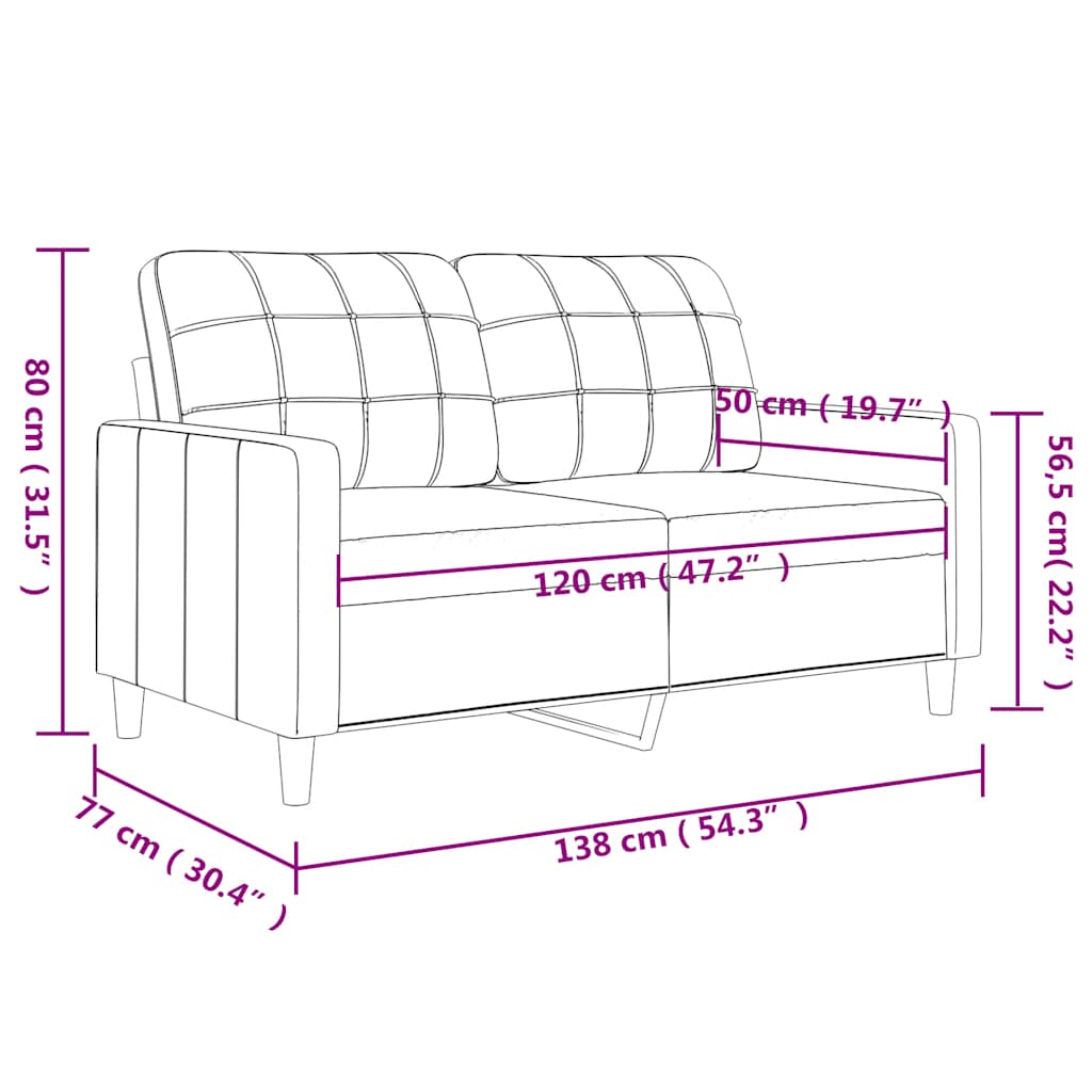 2-Sitzer-Sofa Hellgelb 120 cm Stoff