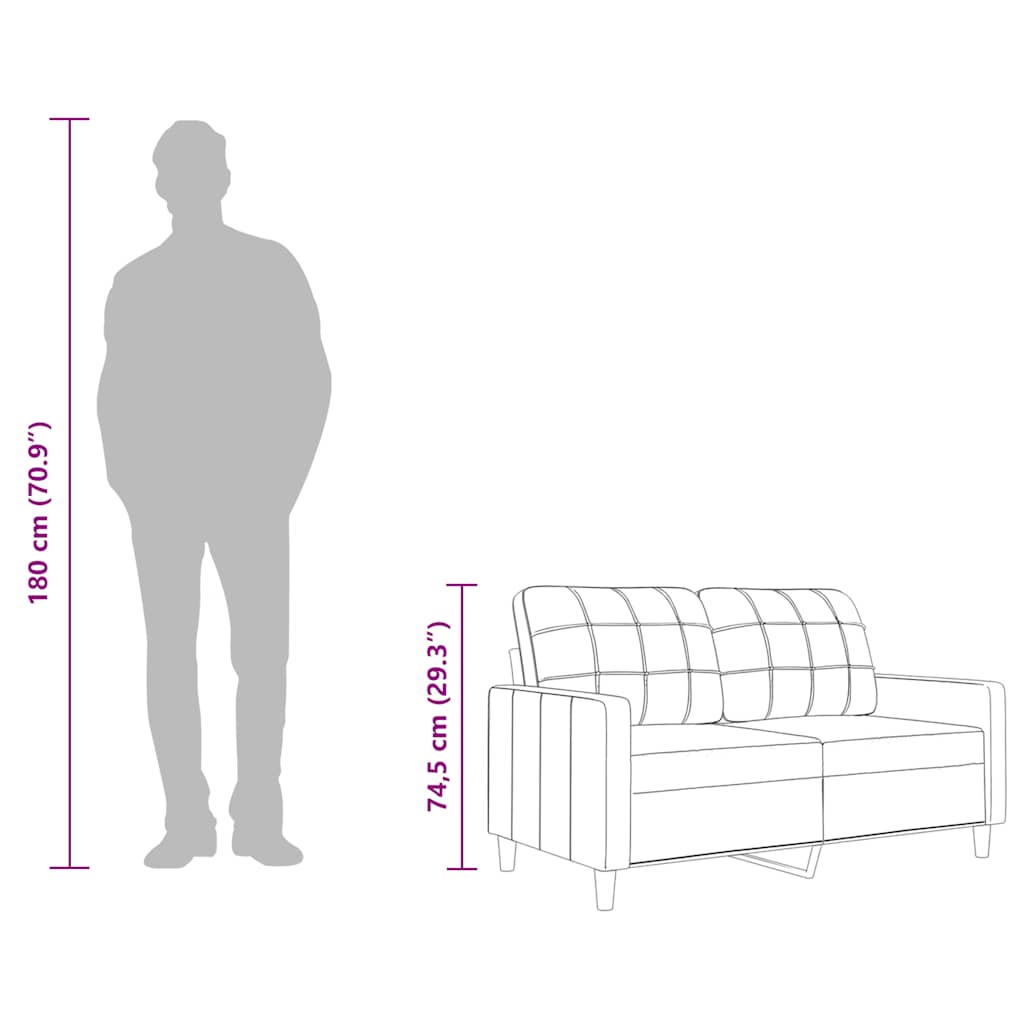 2-Sitzer-Sofa Hellgelb 120 cm Stoff