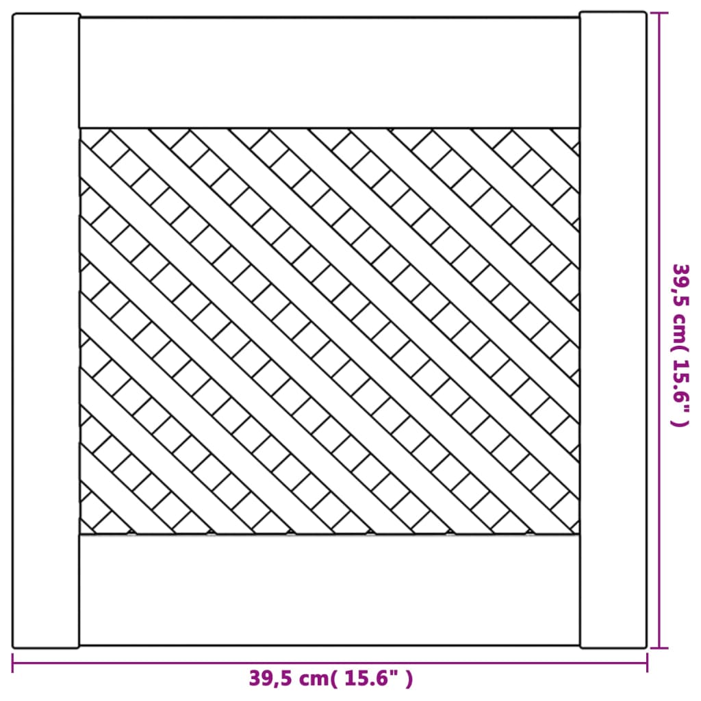 Schranktüren 2 Stk. Gitter-Design 39,5x39,5cm Massivholz Kiefer