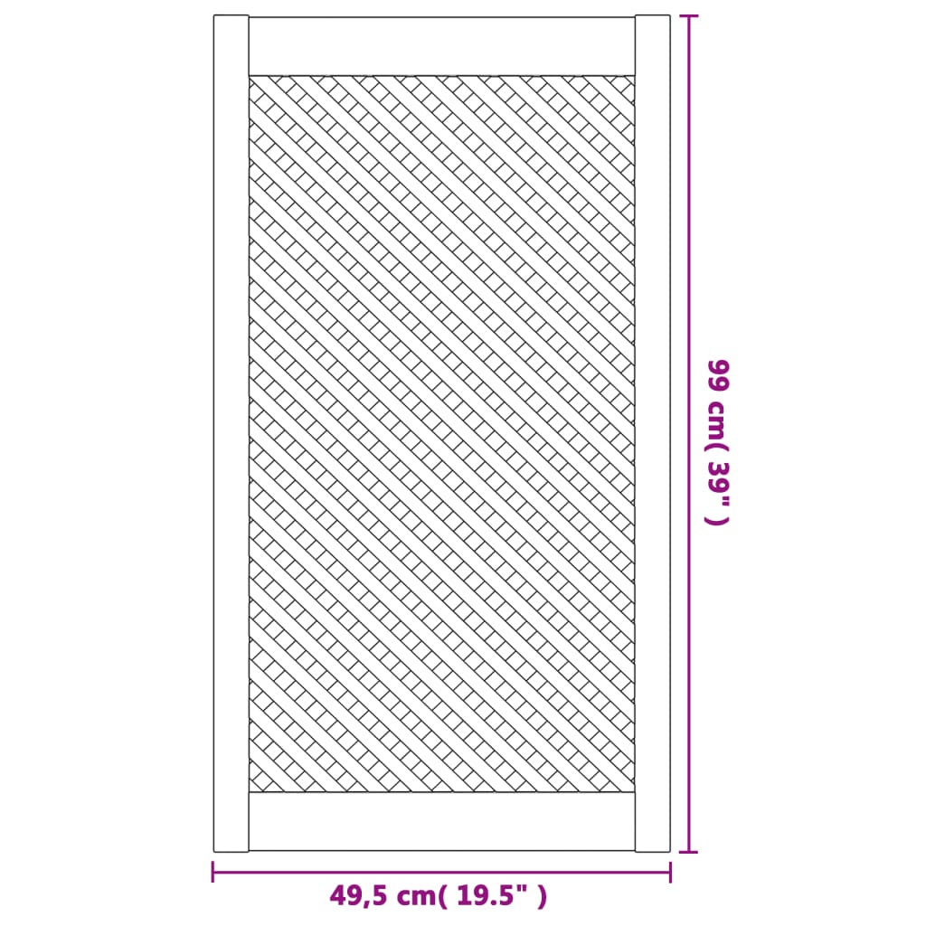 Schranktüren 2 Stk. Gitterdesign 49,5x99 cm Massivholz Kiefer