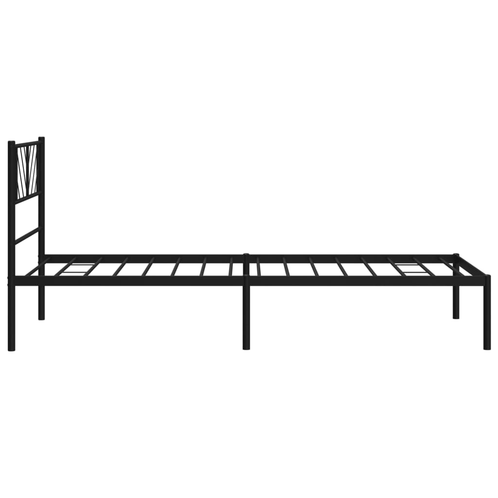 Bettgestell mit Kopfteil Metall Schwarz 90x190 cm