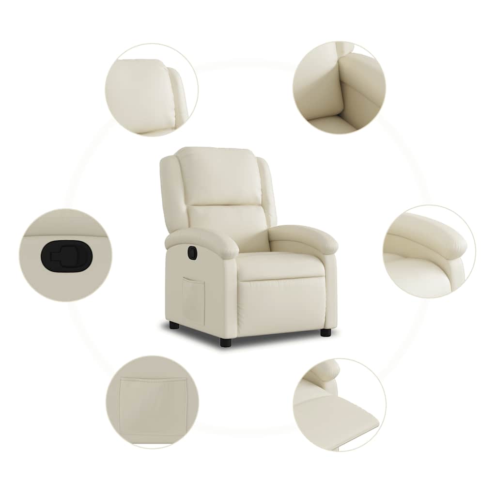 Relaxsessel Creme Kunstleder