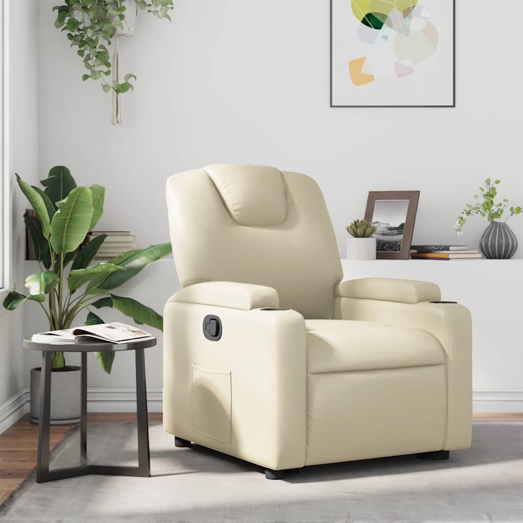 Relaxsessel Creme Kunstleder