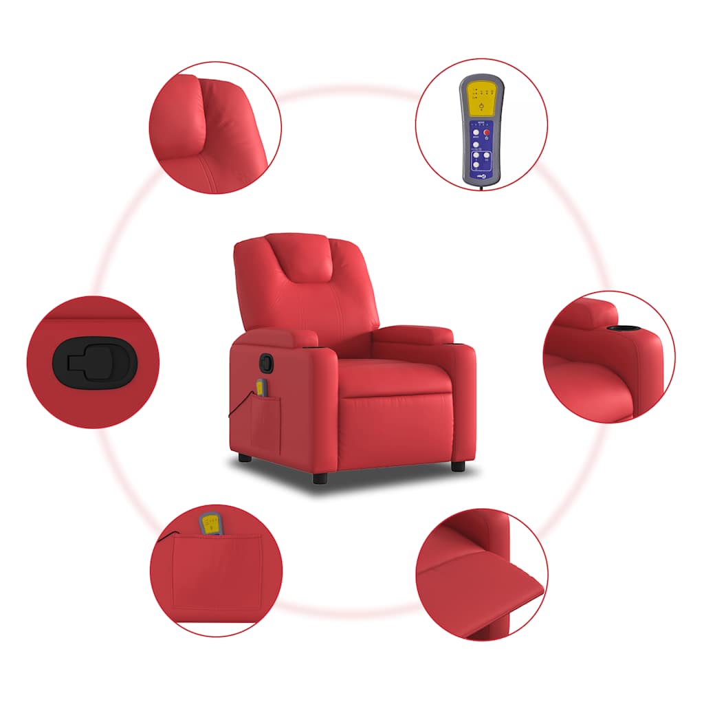Massagesessel Rot Kunstleder