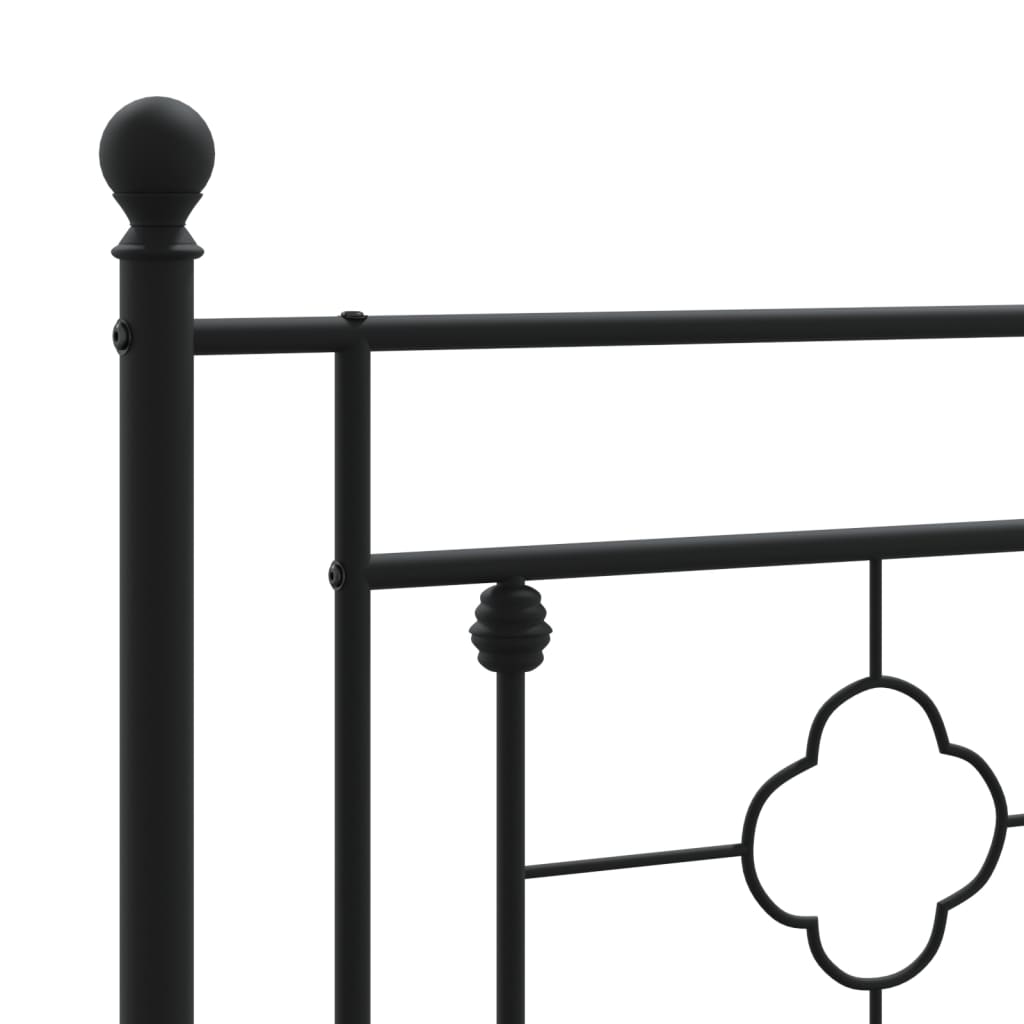 Bettgestell mit Kopfteil Metall Schwarz 90x190 cm