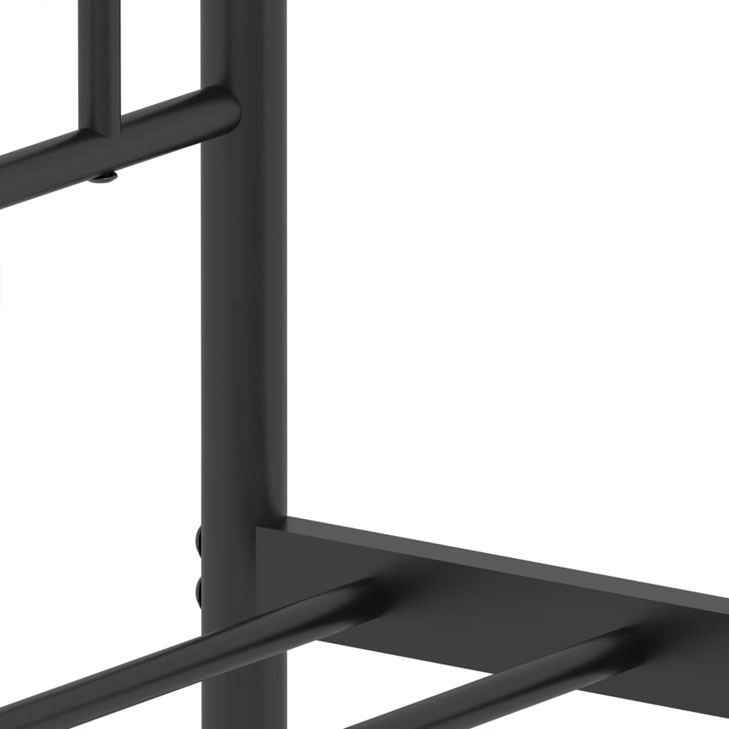 Bettgestell mit Kopfteil Metall Schwarz 90x190 cm