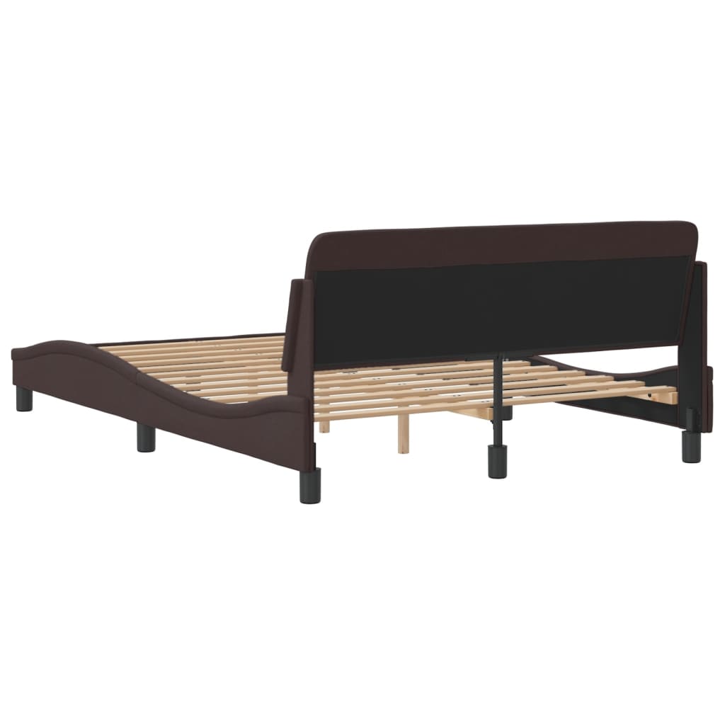 Bettgestell "Dover" Dunkelbraun 140x200 cm Stoff