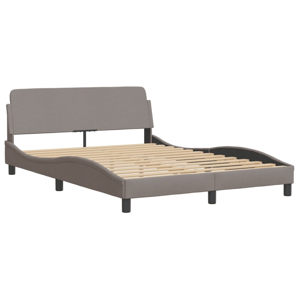 Bettgestell "Dover" Taupe 140x200 cm Stoff