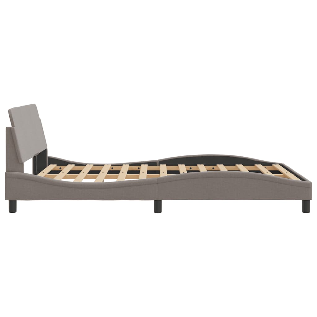 Bettgestell "Dover" Taupe 140x200 cm Stoff