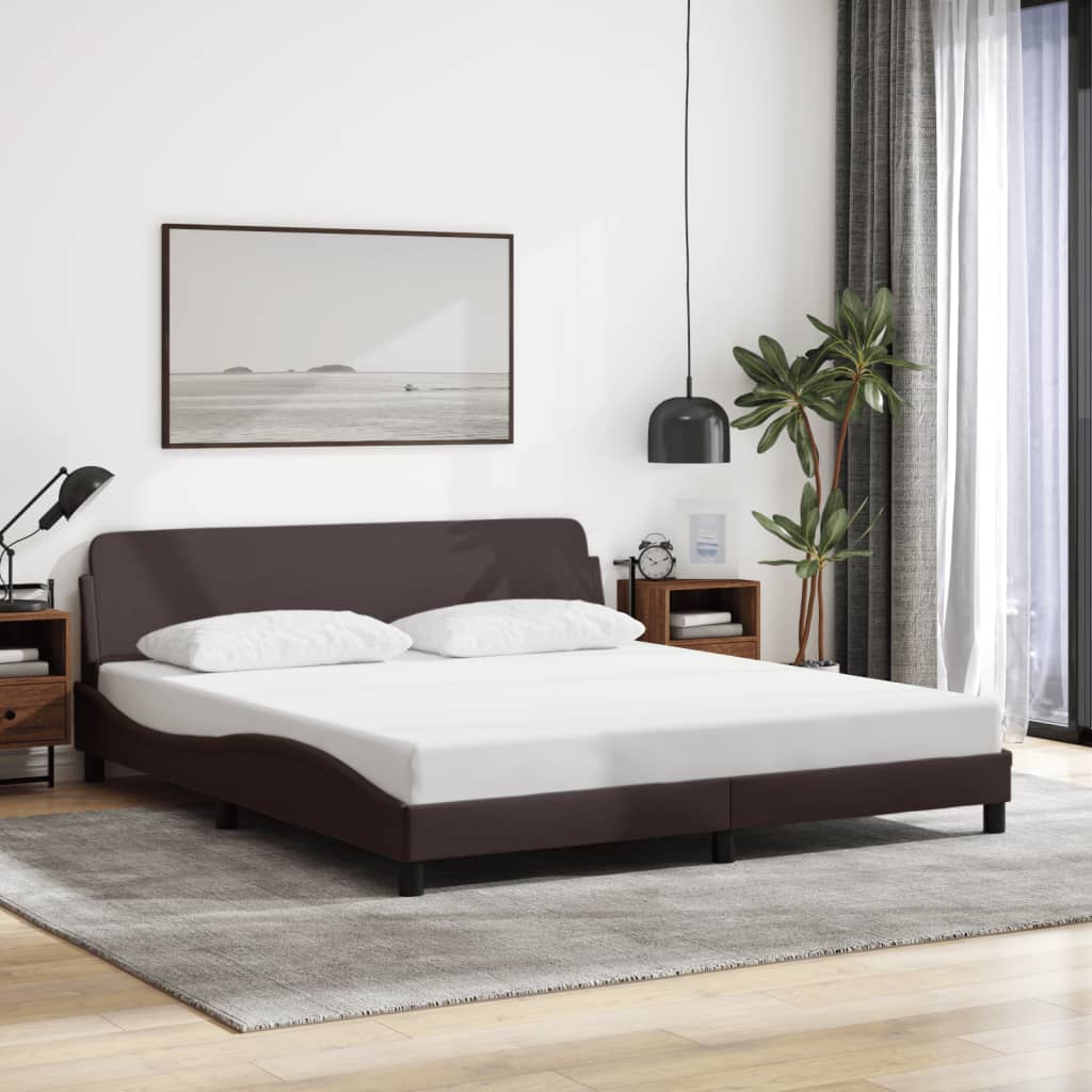Bettgestell "Dover" Dunkelbraun 180x200 cm Stoff