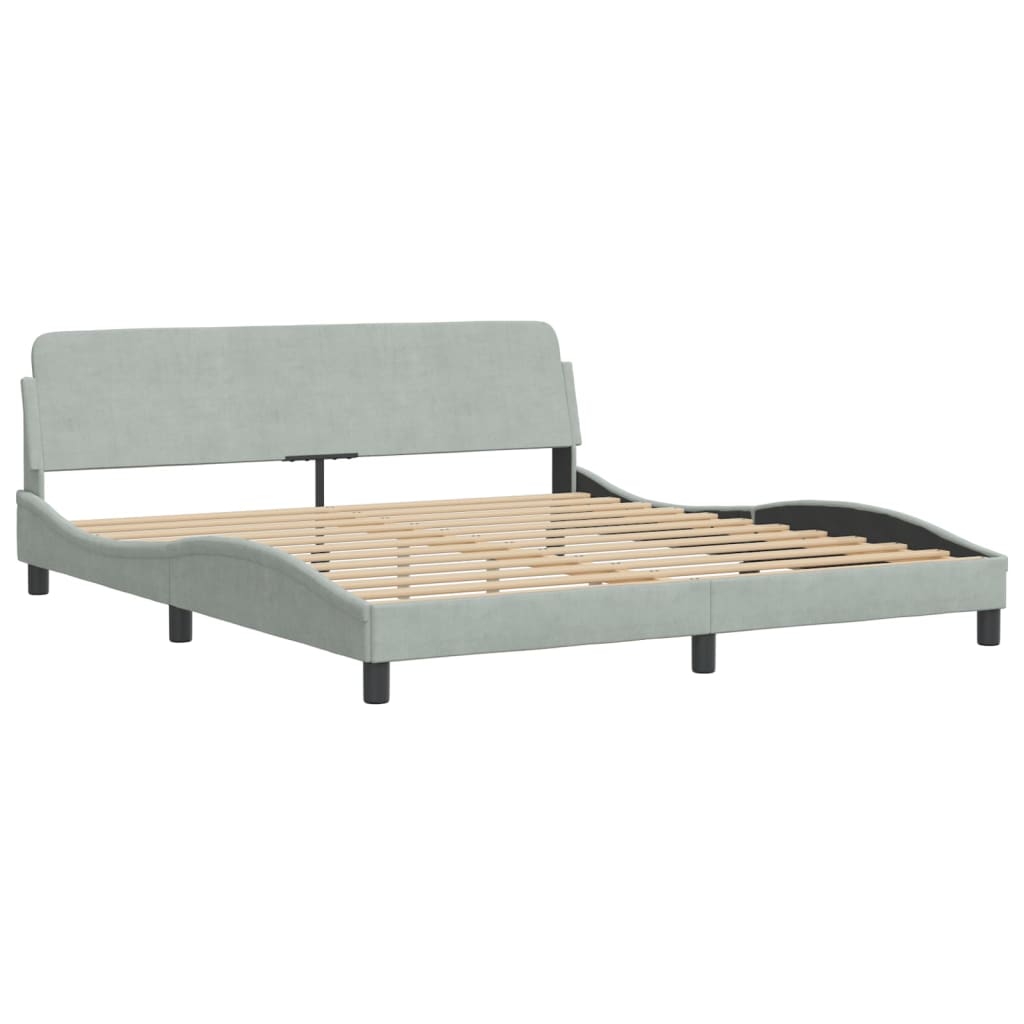 Bettgestell "Dover" Hellgrau 180x200 cm Samt