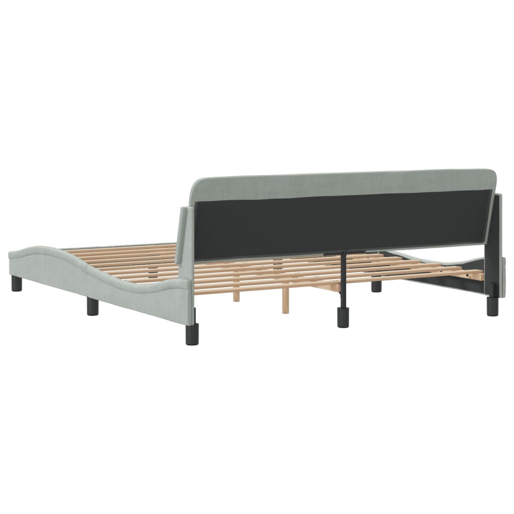 Bettgestell "Dover" Hellgrau 180x200 cm Samt