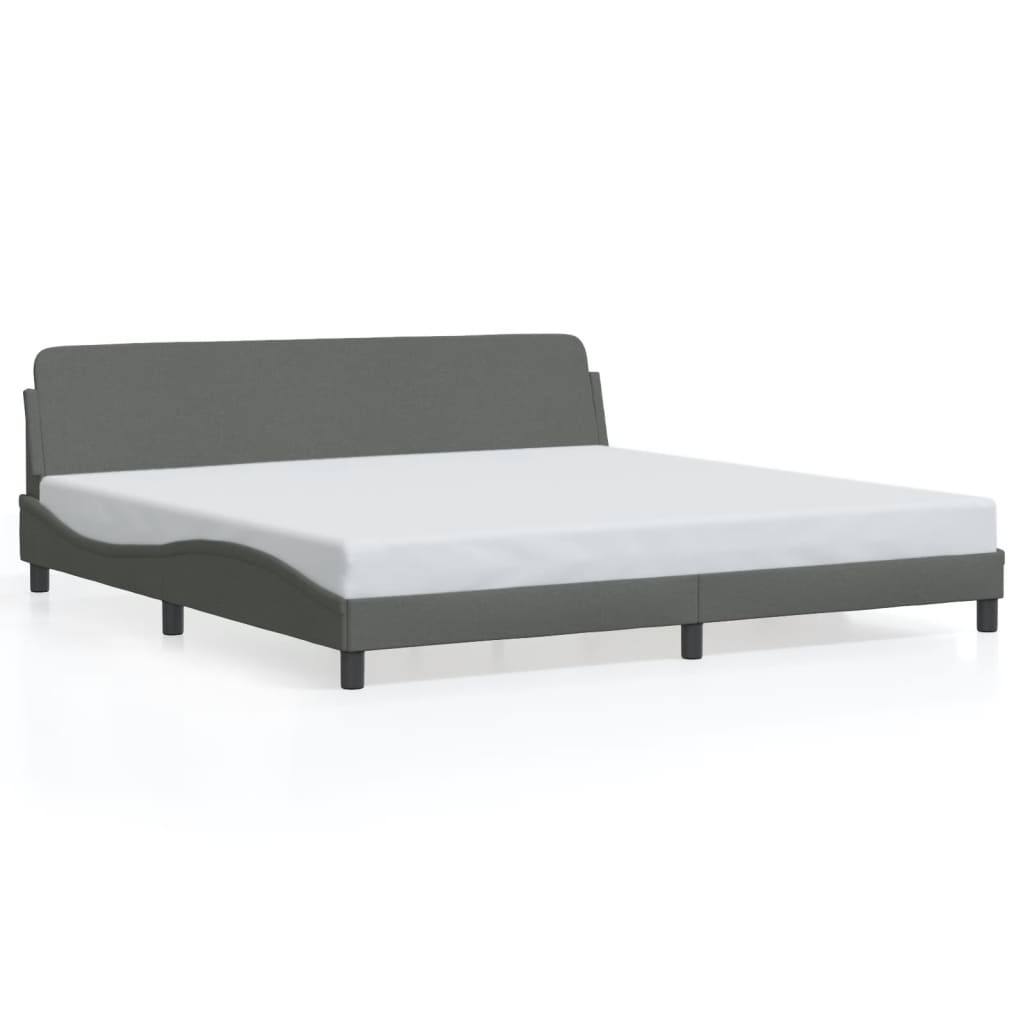 Bettgestell "Dover" Dunkelgrau 200x200 cm Stoff