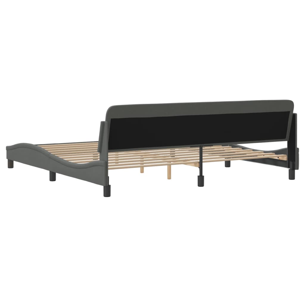 Bettgestell "Dover" Dunkelgrau 200x200 cm Stoff