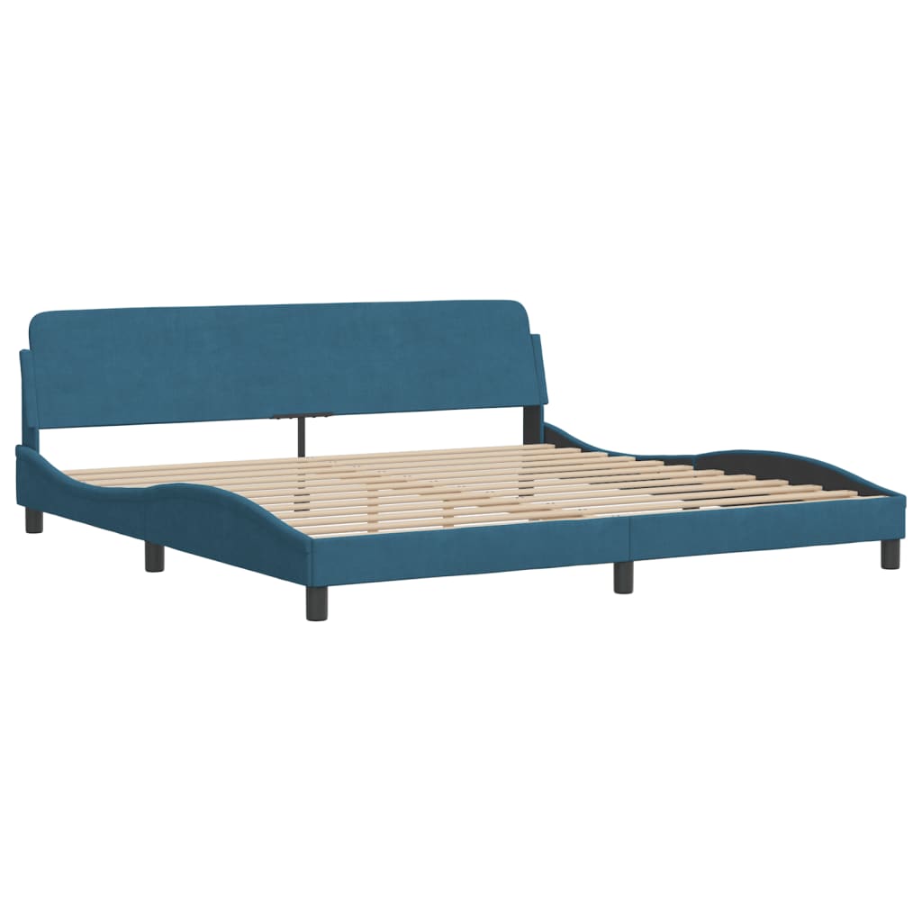 Bettgestell "Dover" Blau 200x200 cm Samt