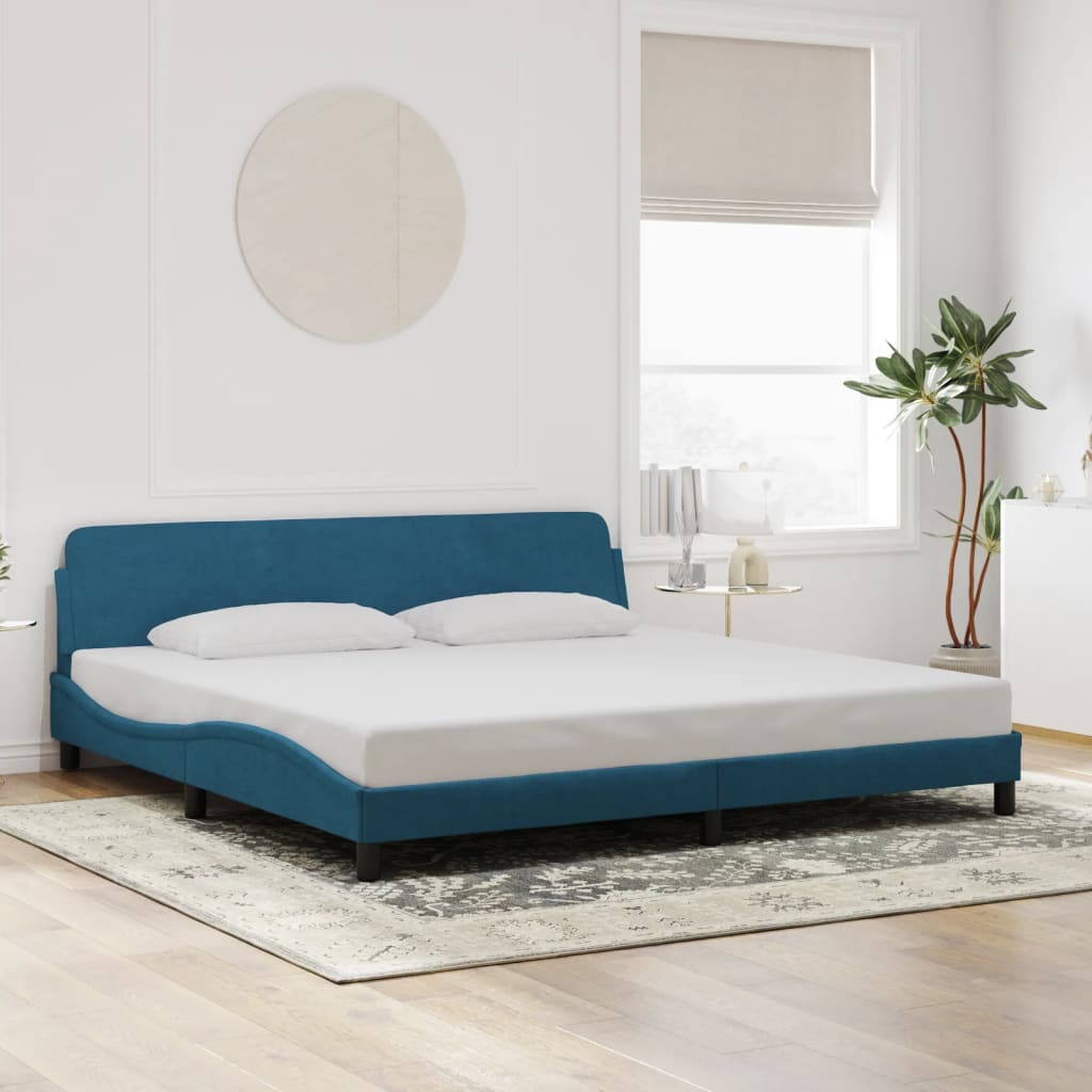 Bettgestell "Dover" Blau 200x200 cm Samt