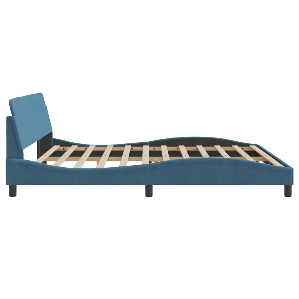 Bettgestell "Dover" Blau 200x200 cm Samt
