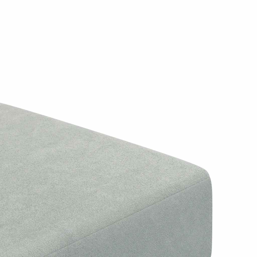 Schlafsofa 2-Sitzer mit Fußhocker Hellgrau Samt