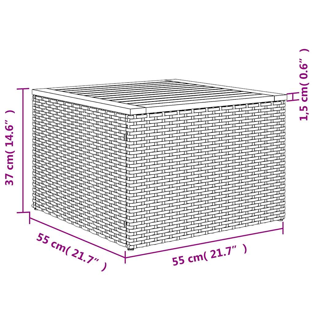 9-tlg. Garten-Sofagarnitur mit Kissen Grau Poly Rattan