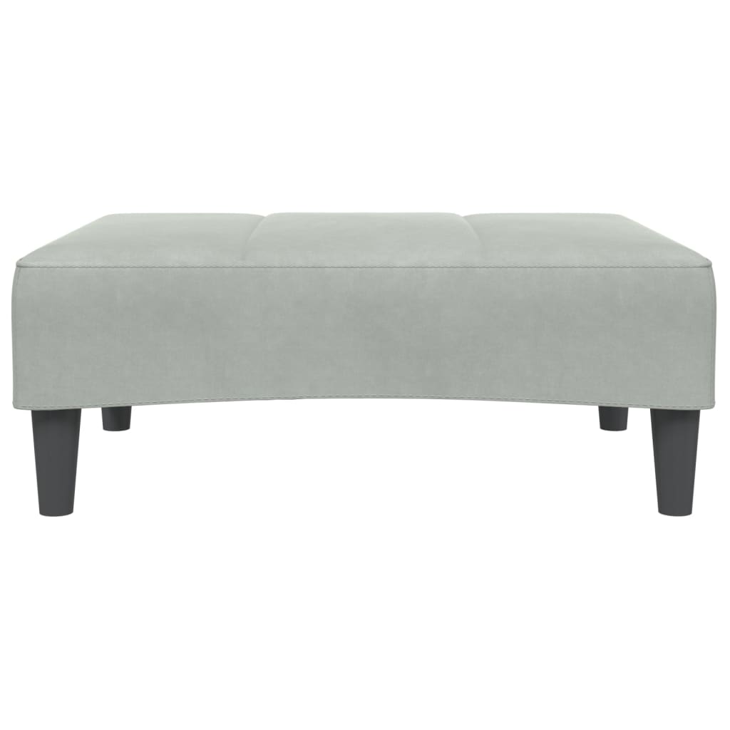 Schlafsofa 2-Sitzer mit Fußhocker Hellgrau Samt