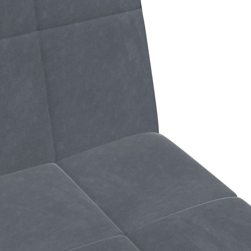 Schlafsofa 2-Sitzer mit Fußhocker Dunkelgrau Samt