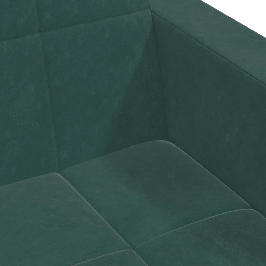 Schlafsofa 2-Sitzer mit Fußhocker Dunkelgrün Samt