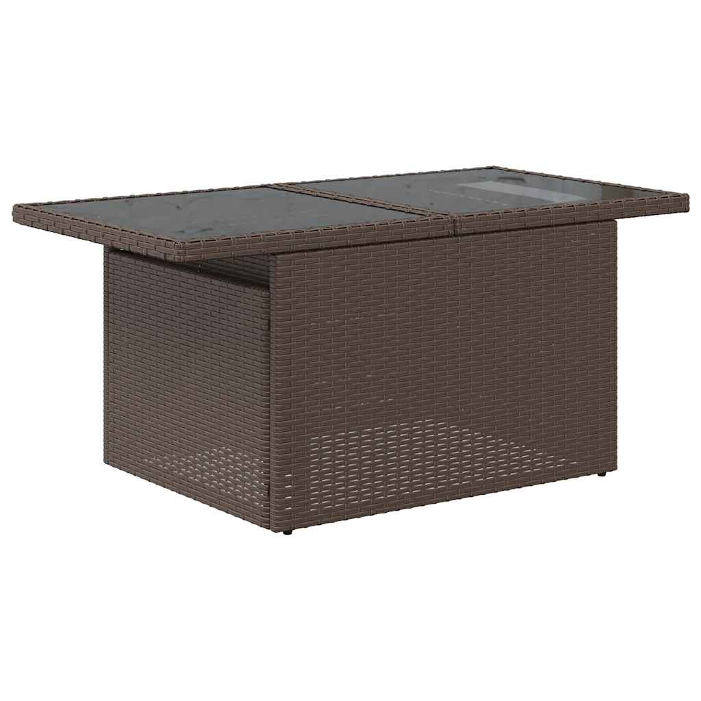 10-teiliges Gartensofa-Set mit Kissen, braun, Polyrattan