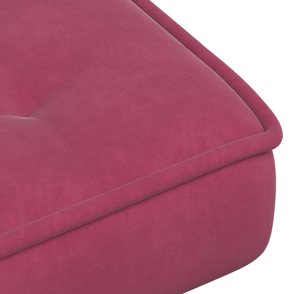 Relaxsessel mit Hocker Weinrot Samt