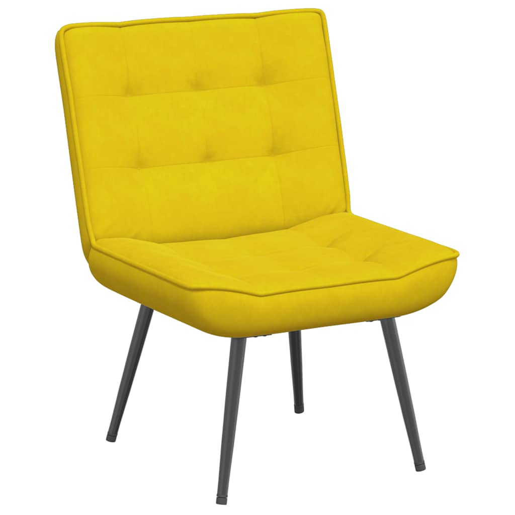 Relaxsessel mit Hocker Gelb Samt