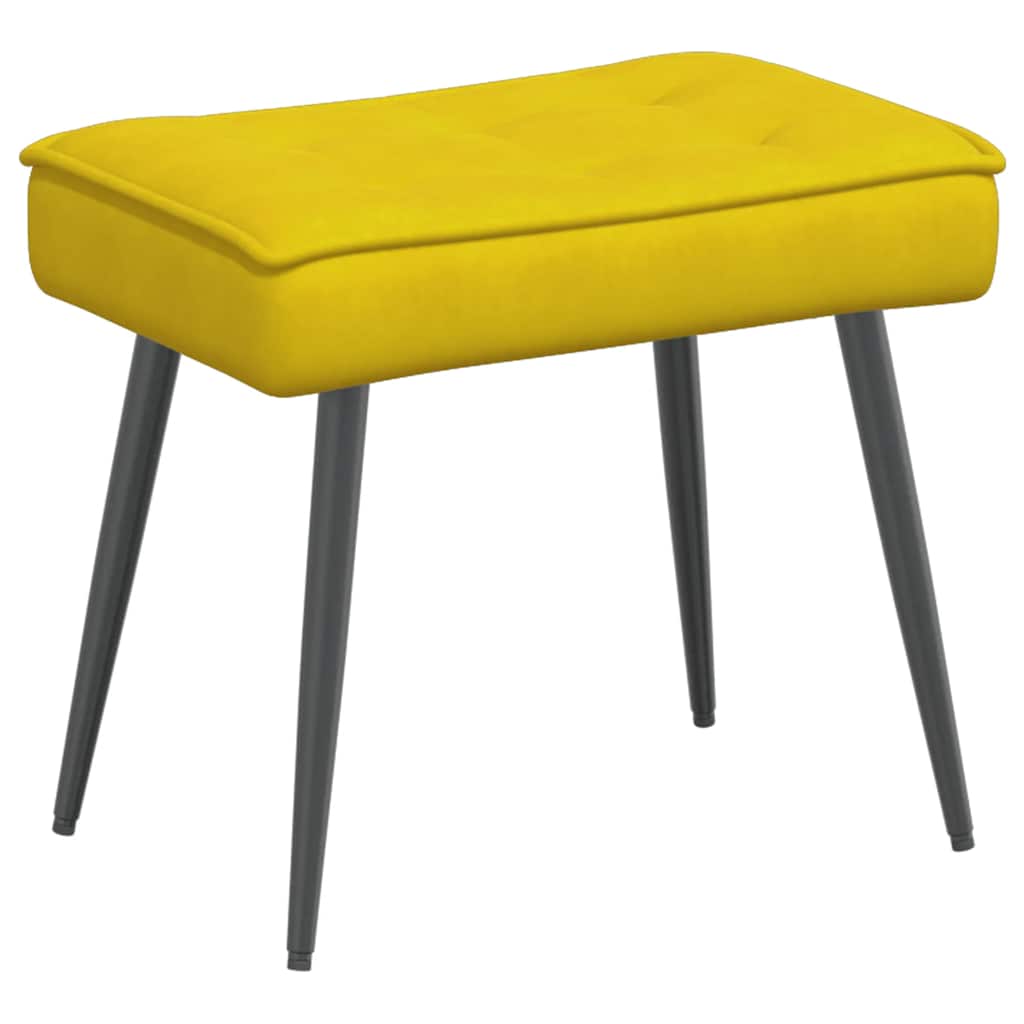 Relaxsessel mit Hocker Gelb Samt