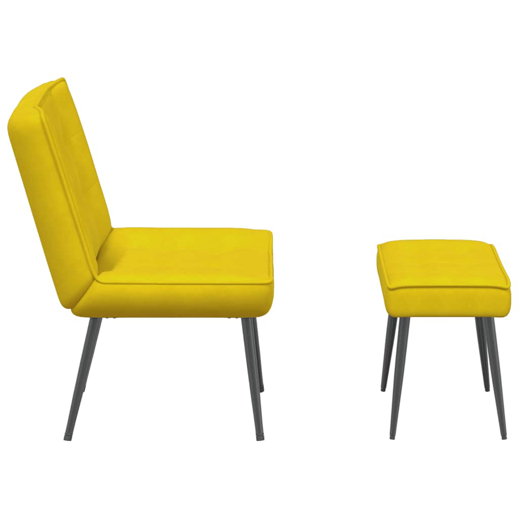 Relaxsessel mit Hocker Gelb Samt