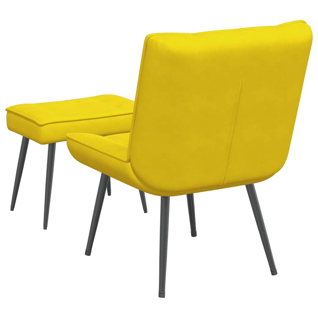 Relaxsessel mit Hocker Gelb Samt