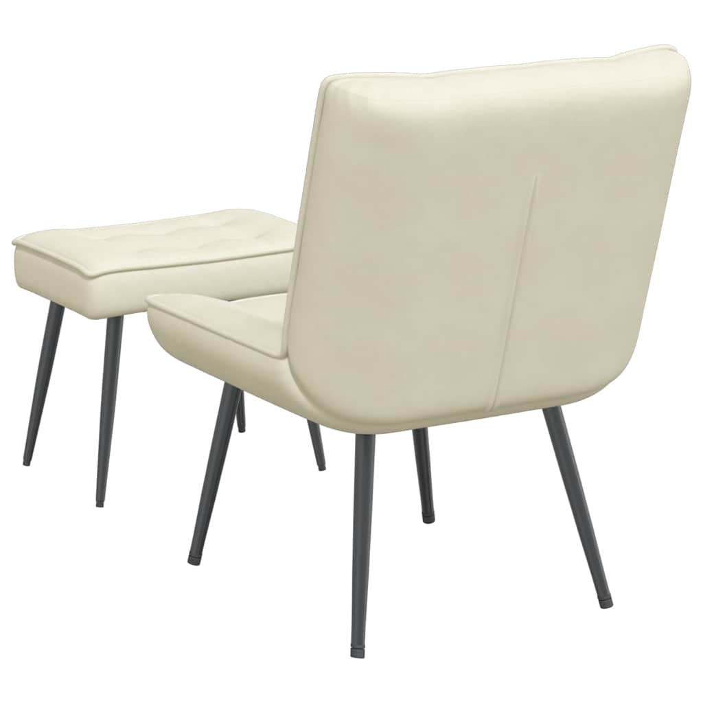 Relaxsessel mit Hocker Creme Samt