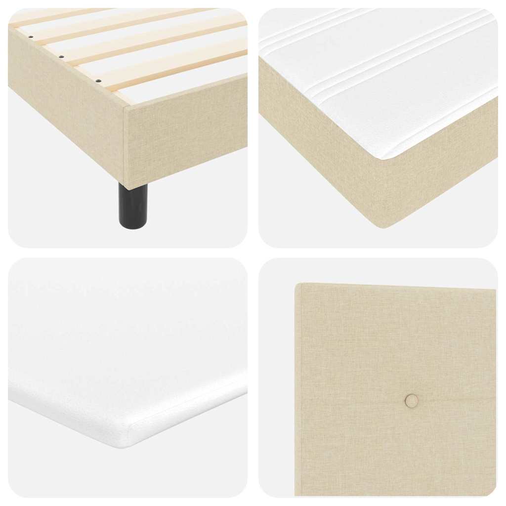 Boxspringbett mit Matratze Creme 120 x 200 cm Stoff