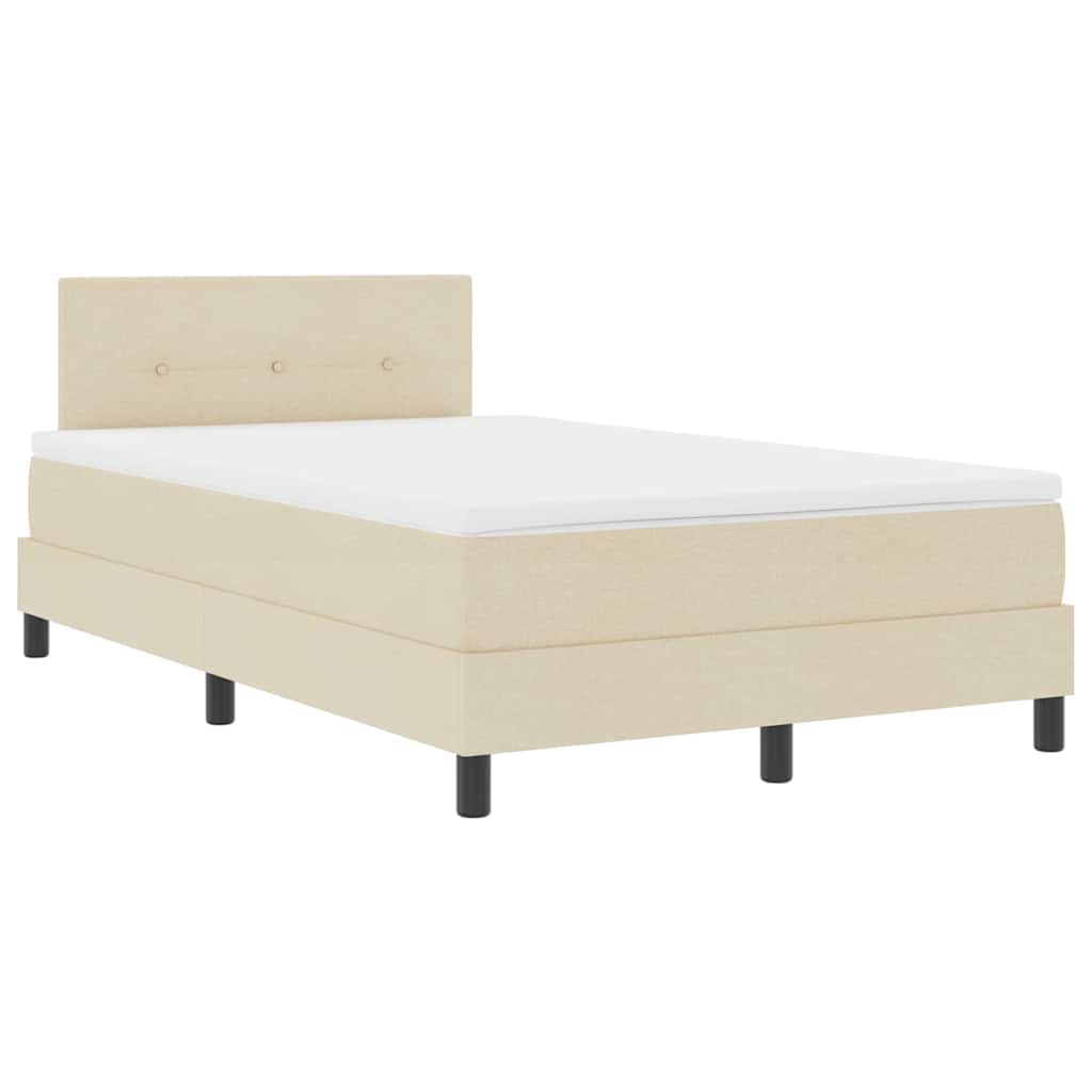 Boxspringbett mit Matratze Creme 120 x 200 cm Stoff