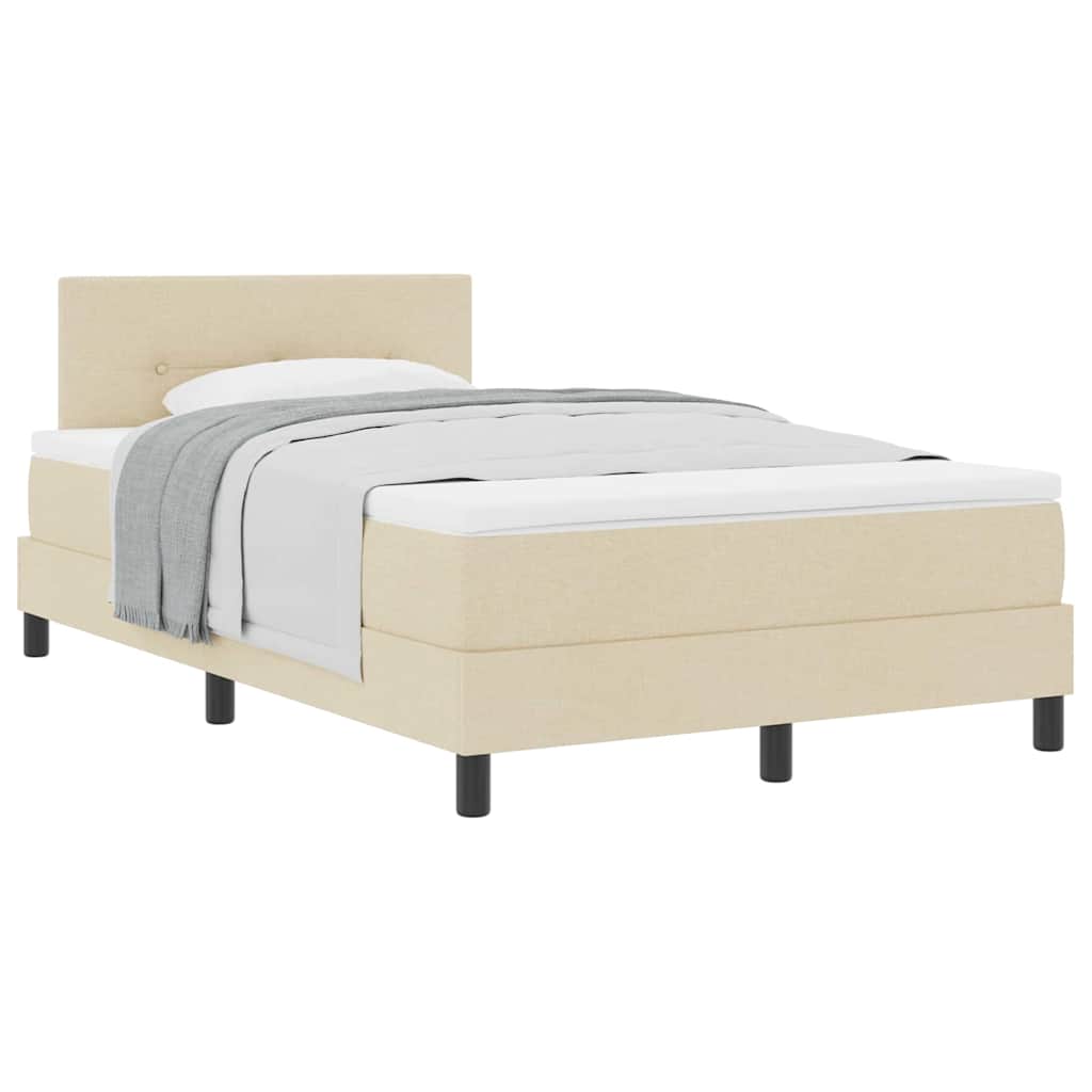 Boxspringbett mit Matratze Creme 120 x 200 cm Stoff