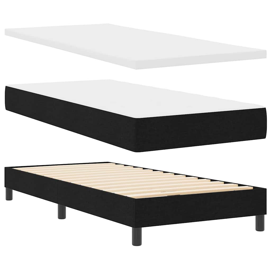 Boxspringbett mit Matratze Schwarz 90 x 190 cm Stoff