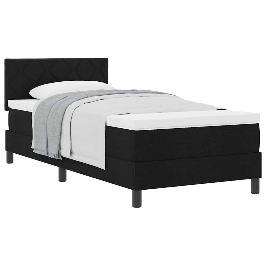 Boxspringbett mit Matratze Schwarz 90 x 190 cm Stoff
