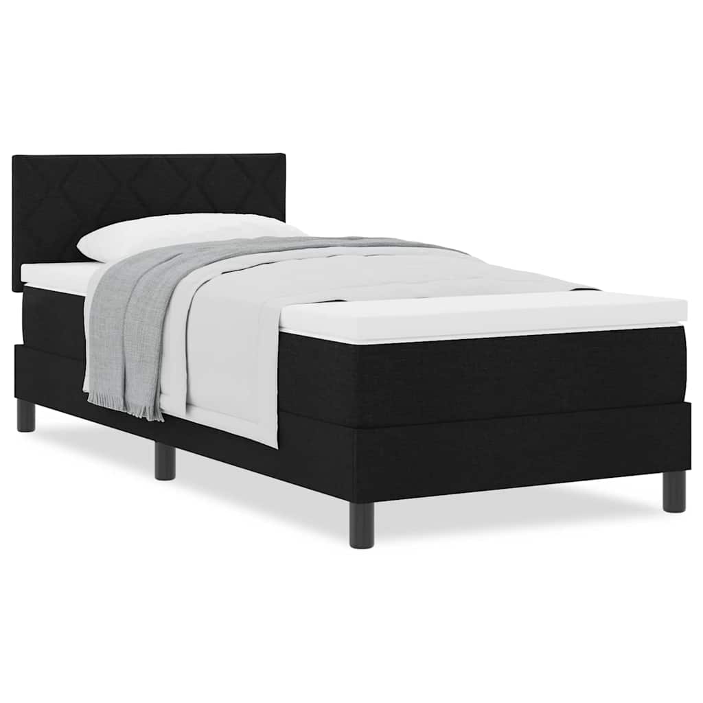 Boxspringbett mit Matratze Schwarz 90 x 190 cm Stoff