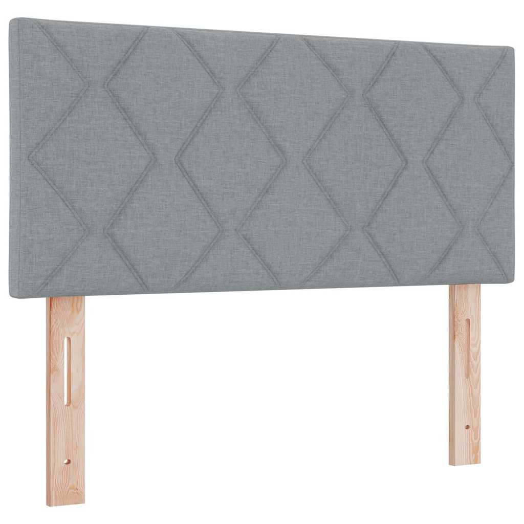 Boxspringbett mit Matratze Hellgrau 100 x 200 cm Stoff