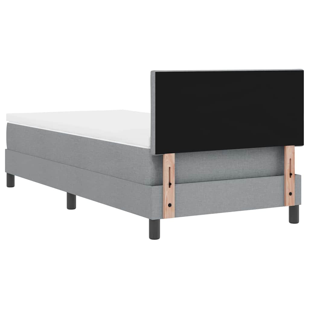 Boxspringbett mit Matratze Hellgrau 100 x 200 cm Stoff