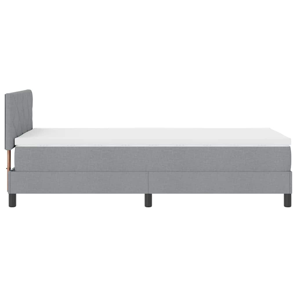 Boxspringbett mit Matratze Hellgrau 100 x 200 cm Stoff
