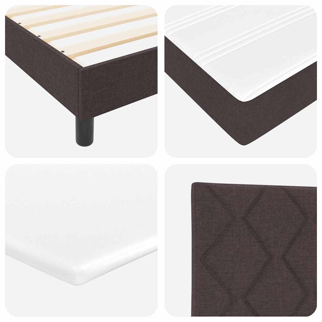 Boxspringbett mit Matratze Dunkelbraun 100 x 200 cm Stoff