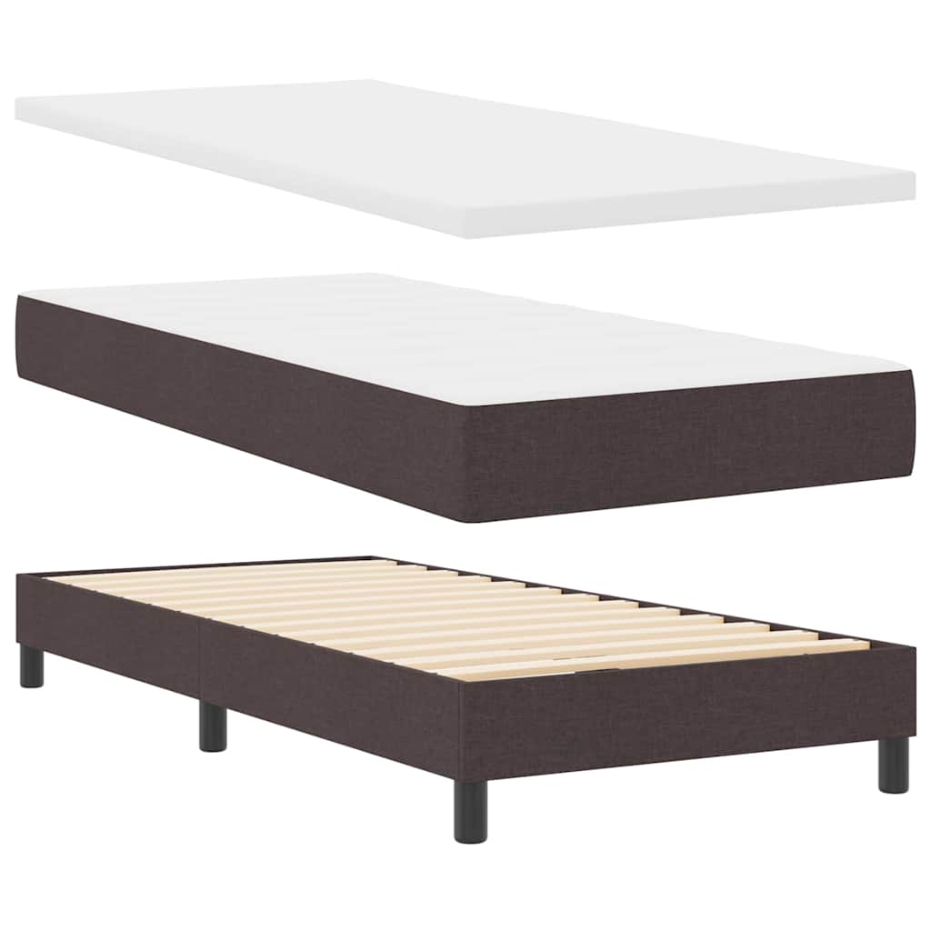 Boxspringbett mit Matratze Dunkelbraun 100 x 200 cm Stoff