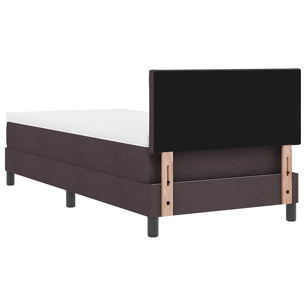 Boxspringbett mit Matratze Dunkelbraun 100 x 200 cm Stoff